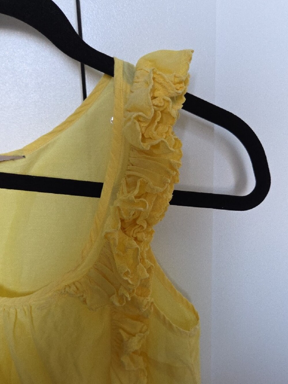 Yellow Ruffle On One-Shoulder Tank Top - Picture 3 of 3